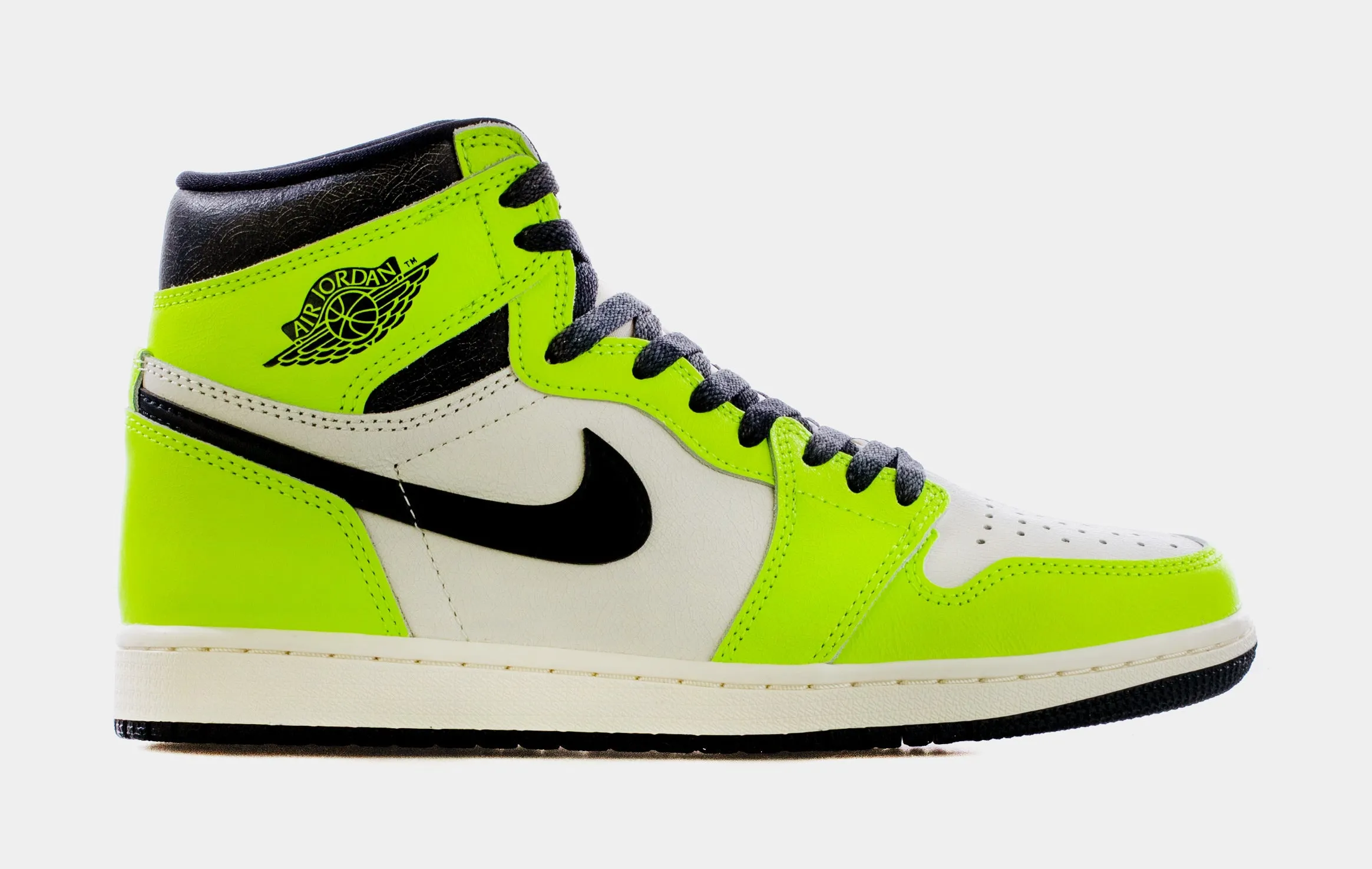 Air Jordan 1 High OG Visionaire Mens Lifestyle Shoes (Black/Neon Yellow) Free Shipping