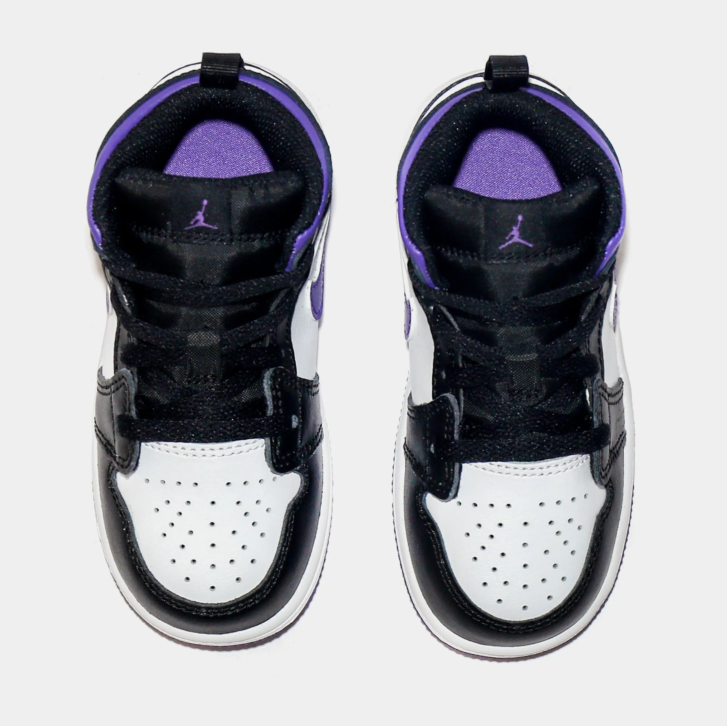 Air Jordan 1 Mid Infant Toddler Lifestyle Shoes (Black/Purple)