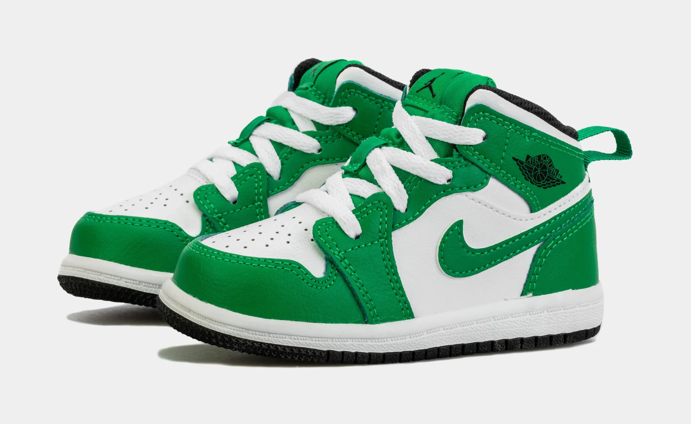 Air Jordan 1 Mid Lucky Green Infant Toddler Lifestyle Shoes (Green/White)