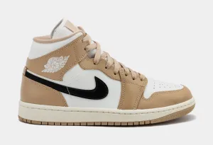 Air Jordan 1 Retro Mid Desert Womens Lifestyle Shoes (Sail/White)