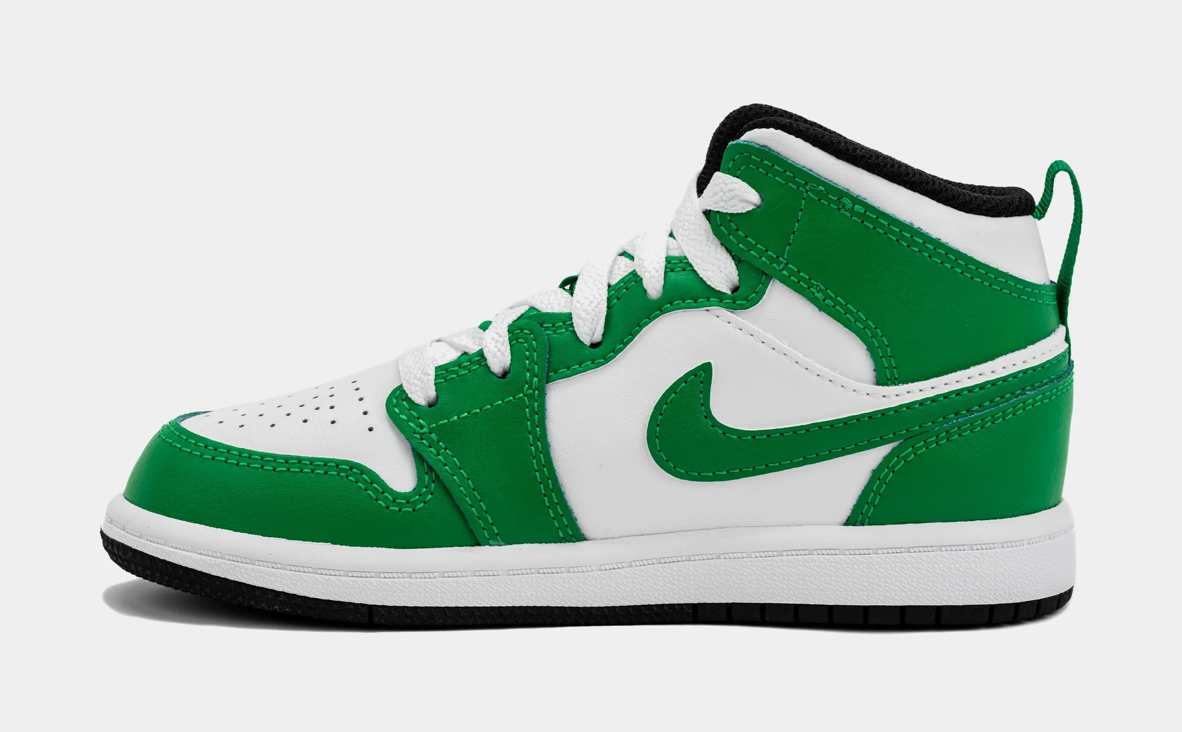 Air Jordan 1 Retro Mid Preschool Lifestyle Shoes (Green/White)