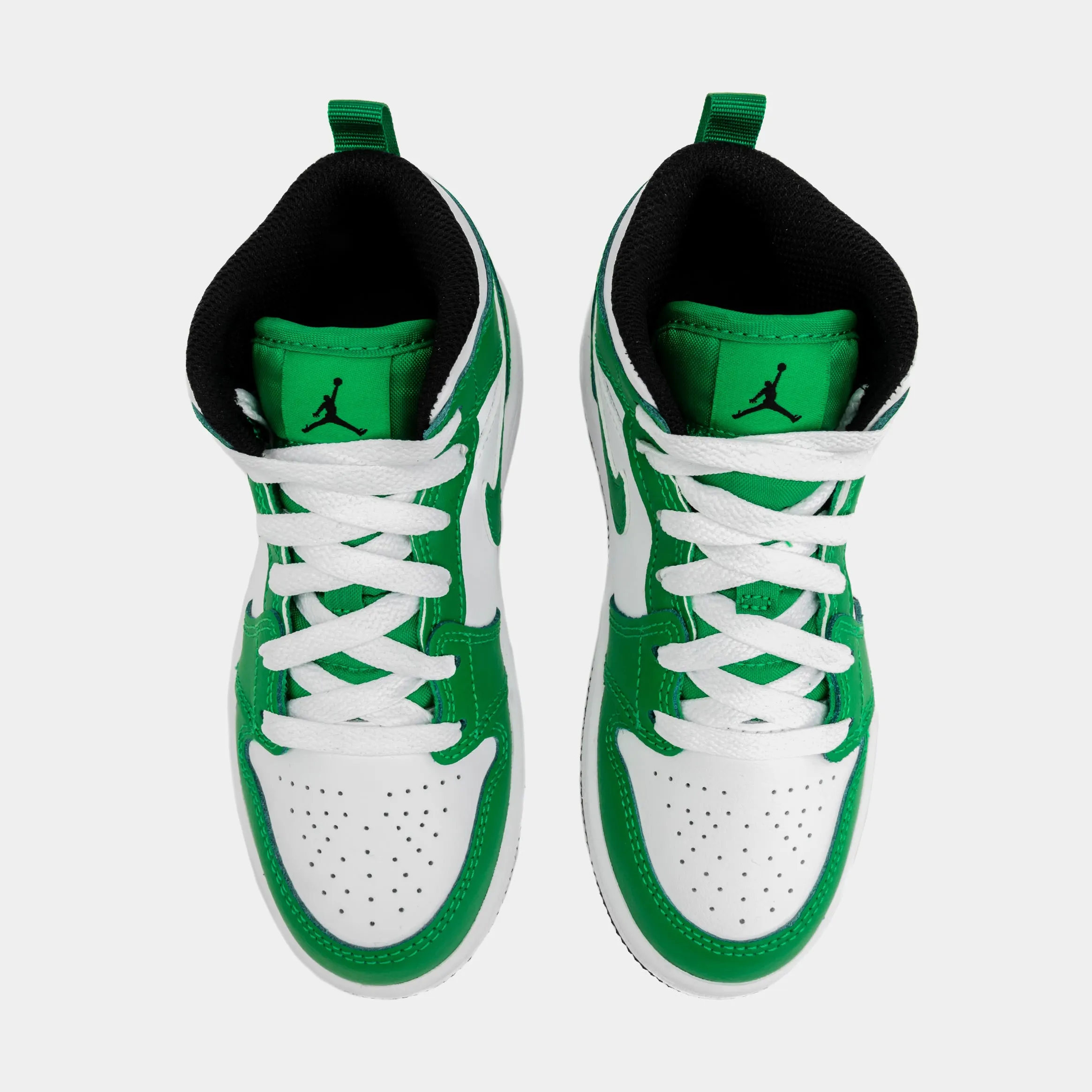 Air Jordan 1 Retro Mid Preschool Lifestyle Shoes (Green/White)