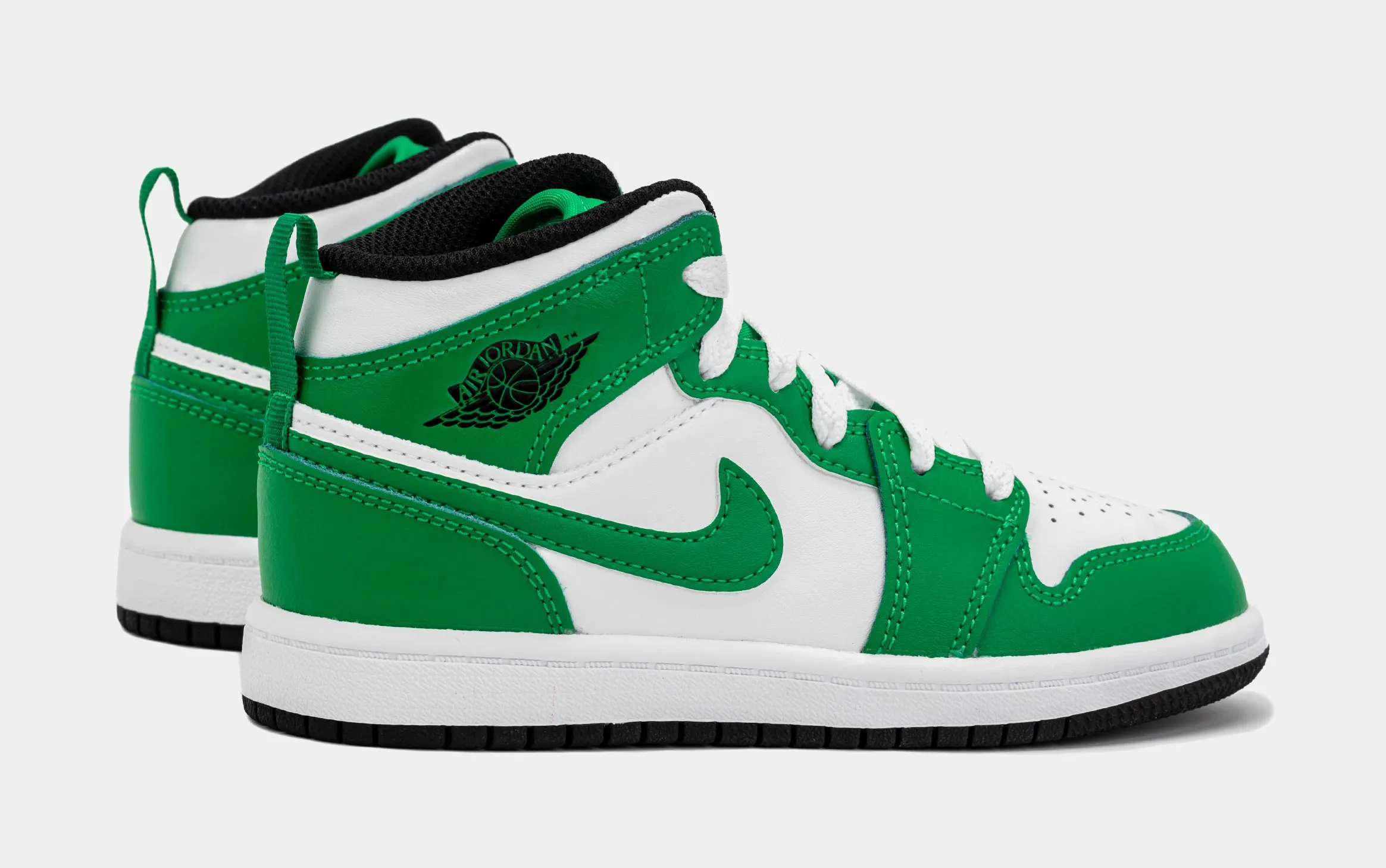 Air Jordan 1 Retro Mid Preschool Lifestyle Shoes (Green/White)