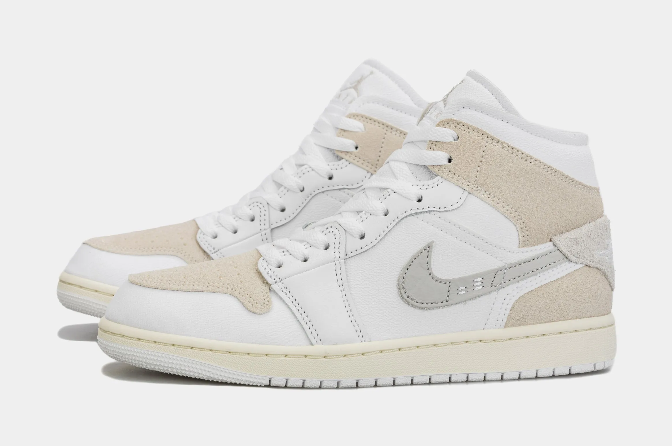 Air Jordan 1 Retro Mid SE Craft Mens Lifestyle Shoes (Beige/Grey)