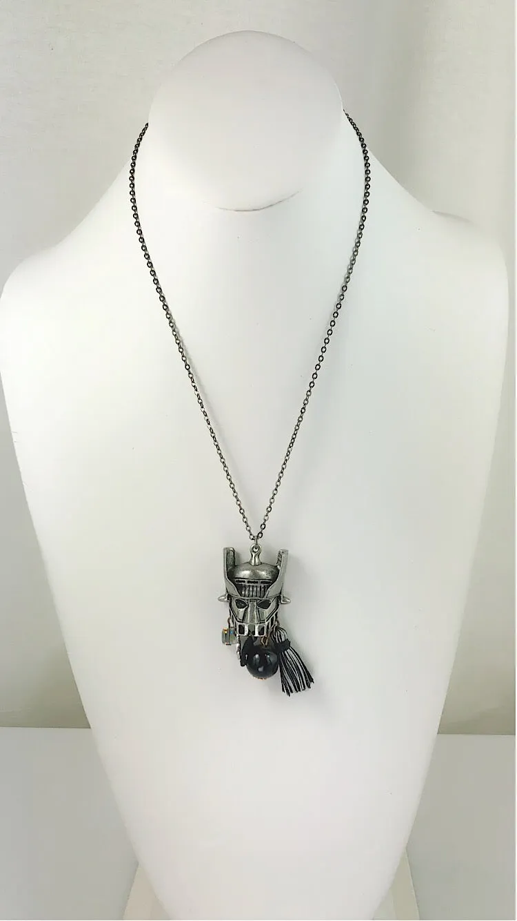 Beatiful Vintage Style Retro Mazinger Z Face Long Necklace