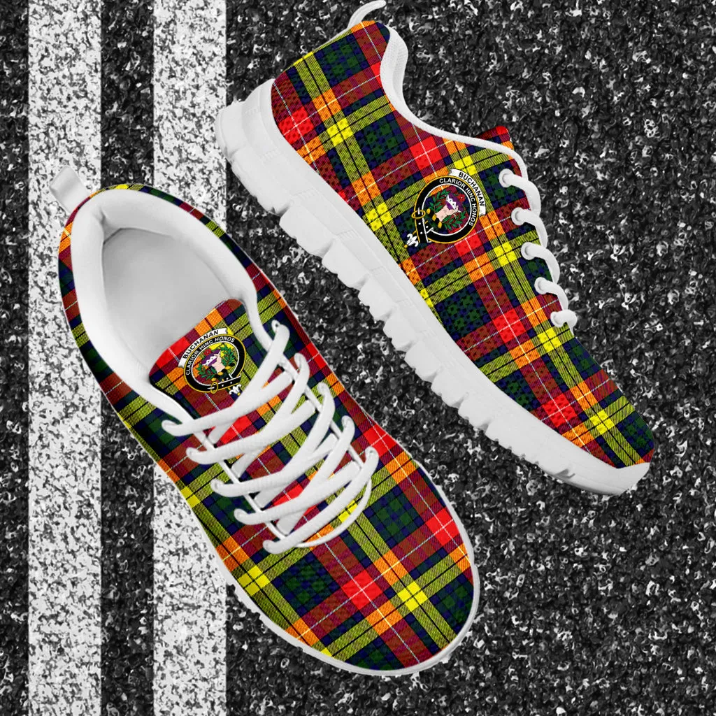 Buchanan Modern Tartan Sneakers with Family Crest