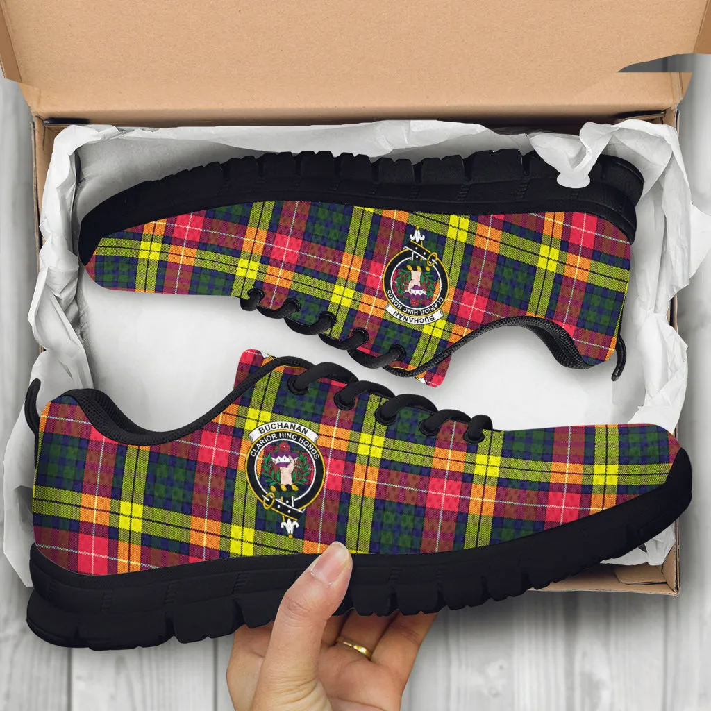 Buchanan Modern Tartan Sneakers with Family Crest