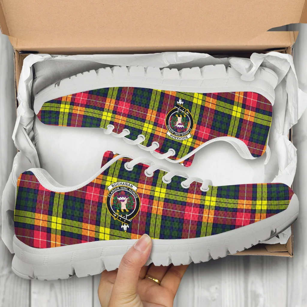 Buchanan Modern Tartan Sneakers with Family Crest