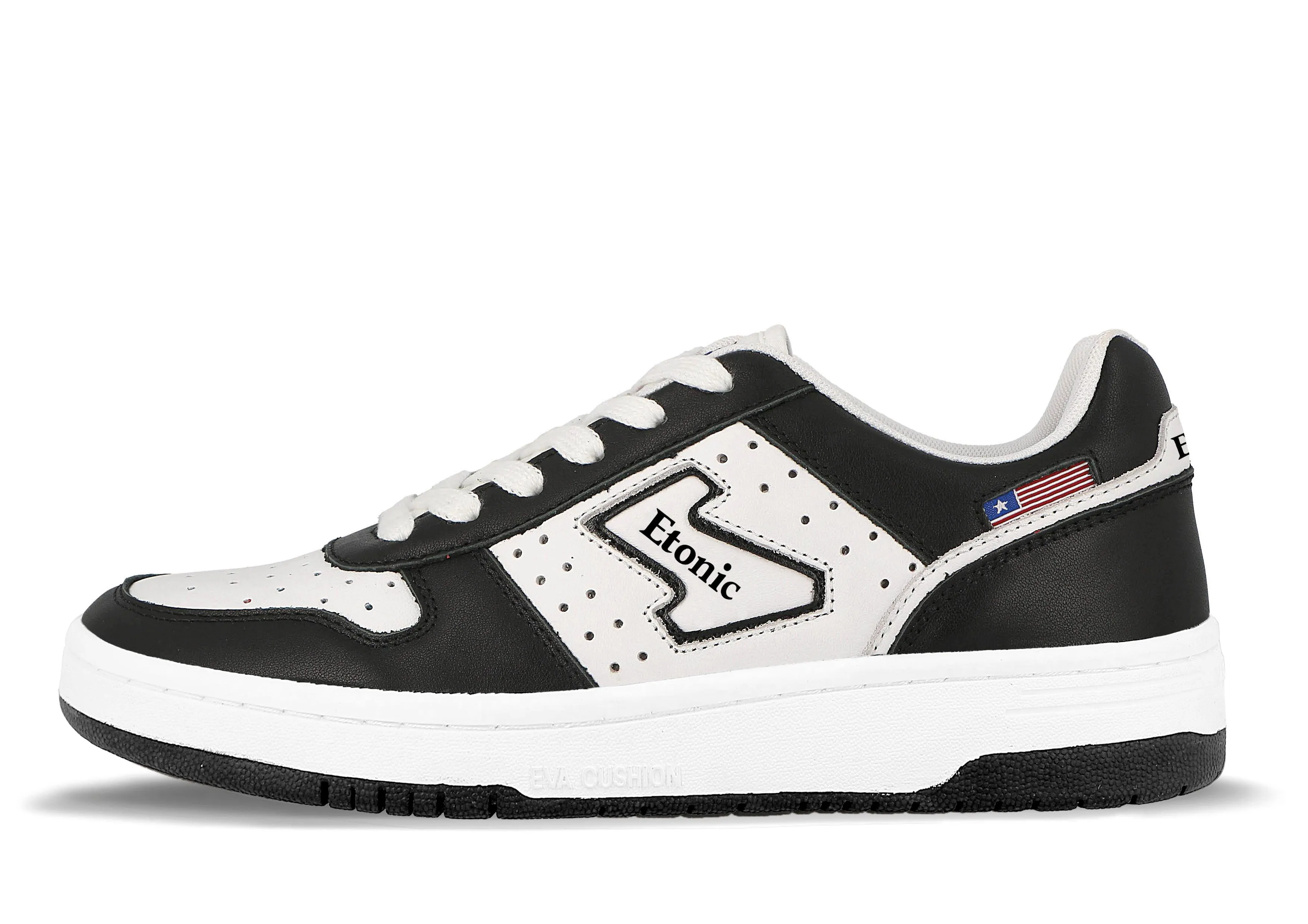 Etonic DUKE sneakers in white and black leather