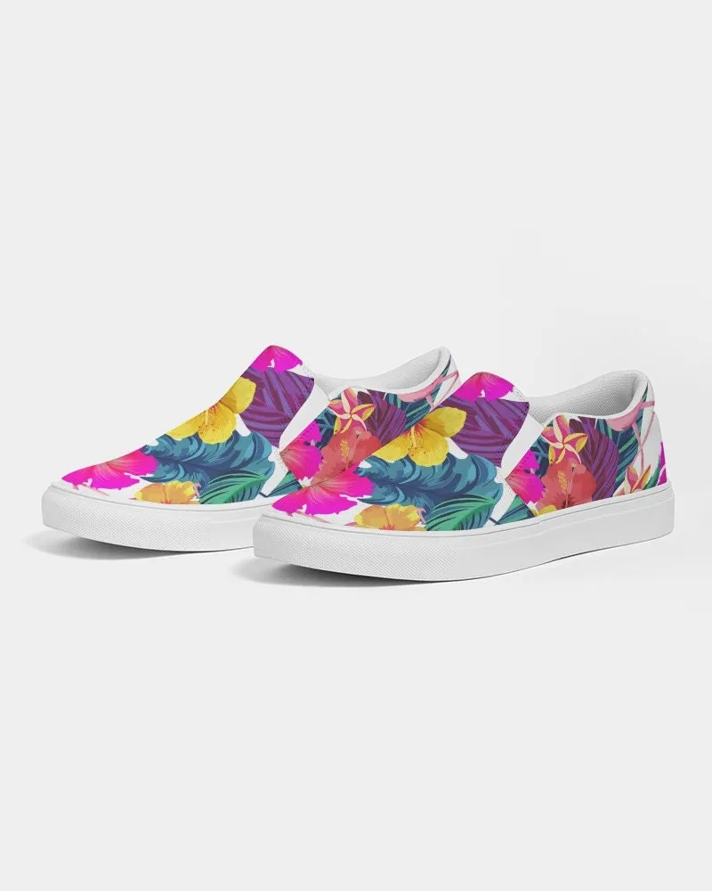 FLORAL FLAMINGOS CANVAS SHOES