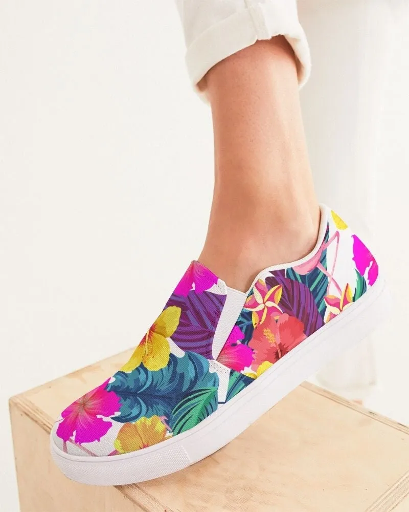 FLORAL FLAMINGOS CANVAS SHOES