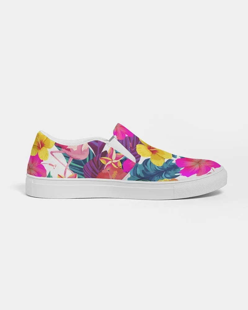 FLORAL FLAMINGOS CANVAS SHOES