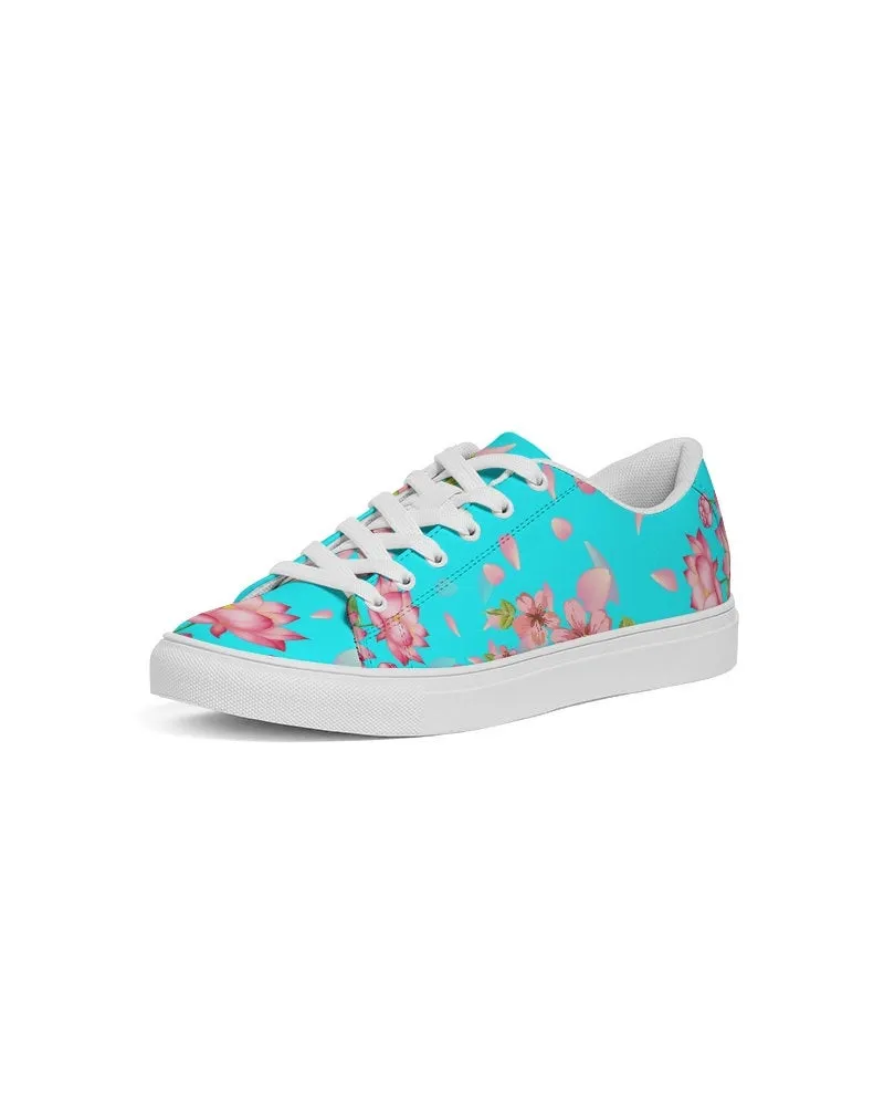 Floral Lotus Turquoise Sneakers