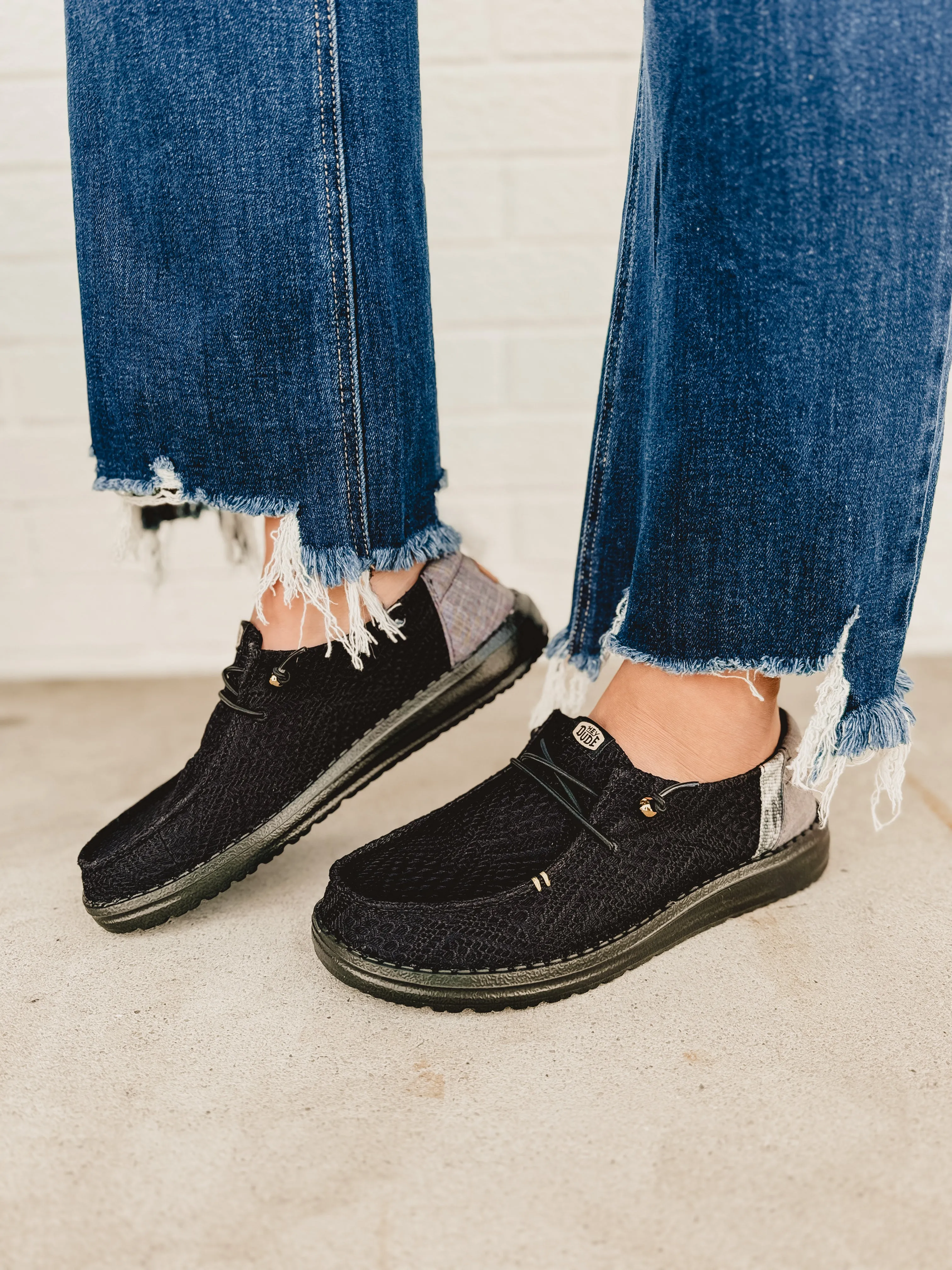 Hey Dude Wendy Women's Boho Crochet Shoe - Black