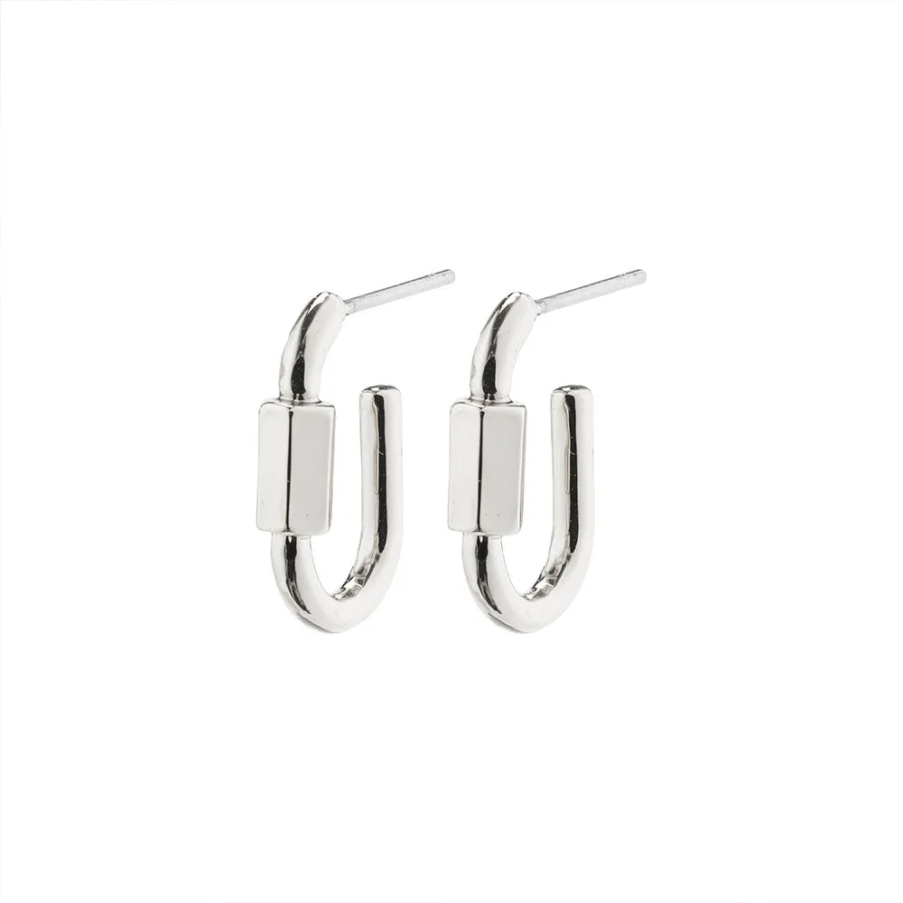 Hopeful Silver Plated Mini Carabiner Hoops