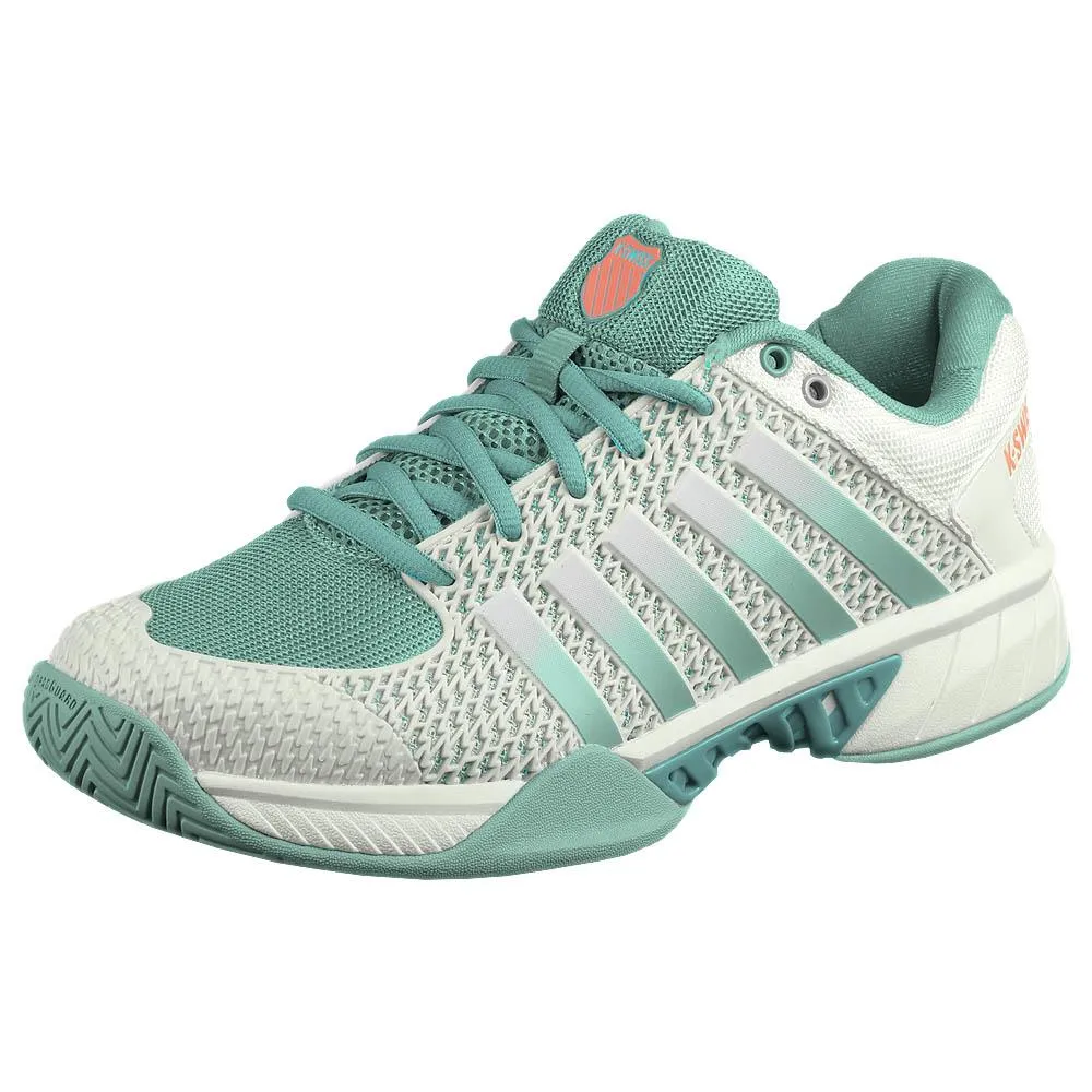 K-Swiss Women's Express Light Pickleball - Blanc de Blanc/Nile Blue