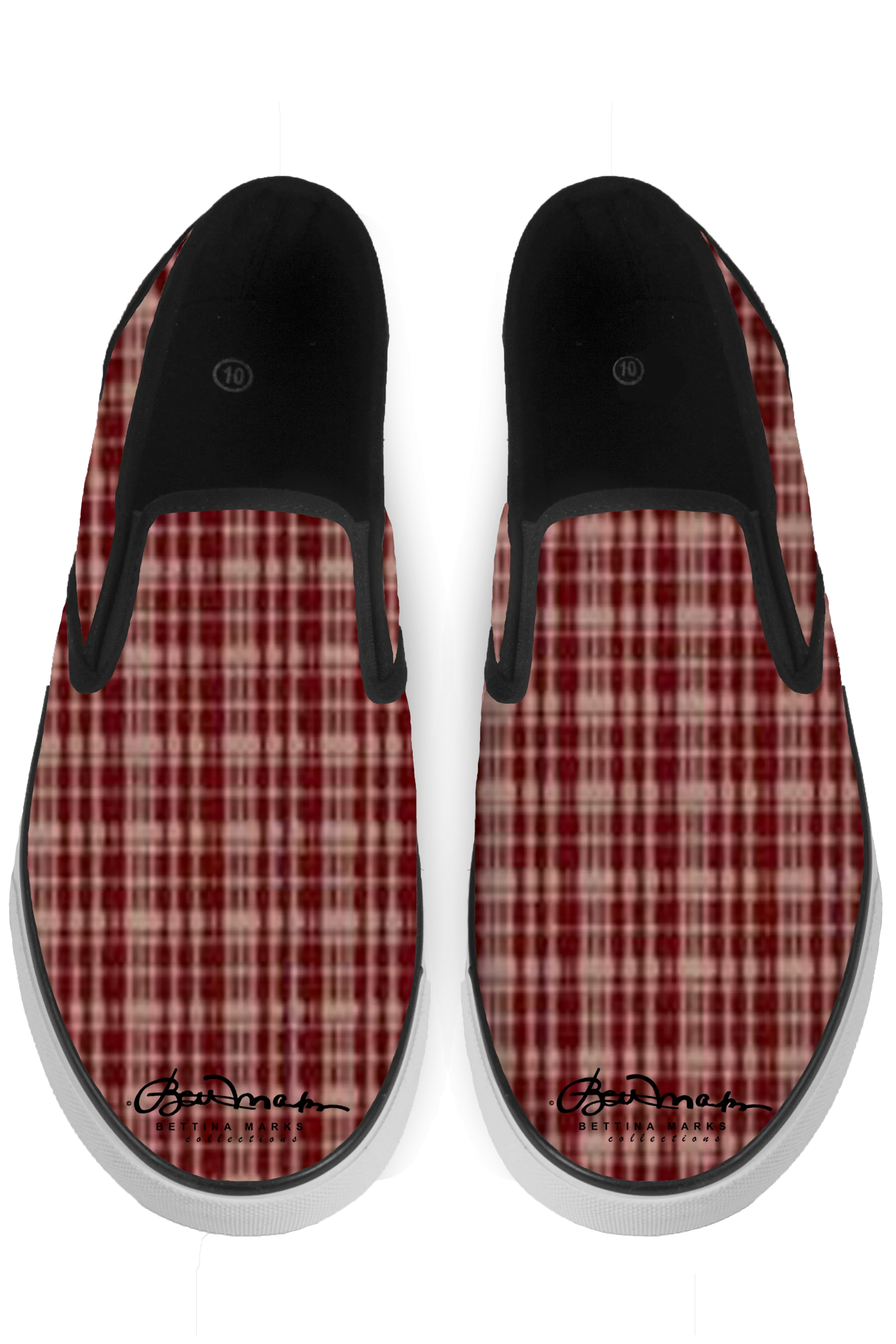 Maroon Black Slip On Sneakers