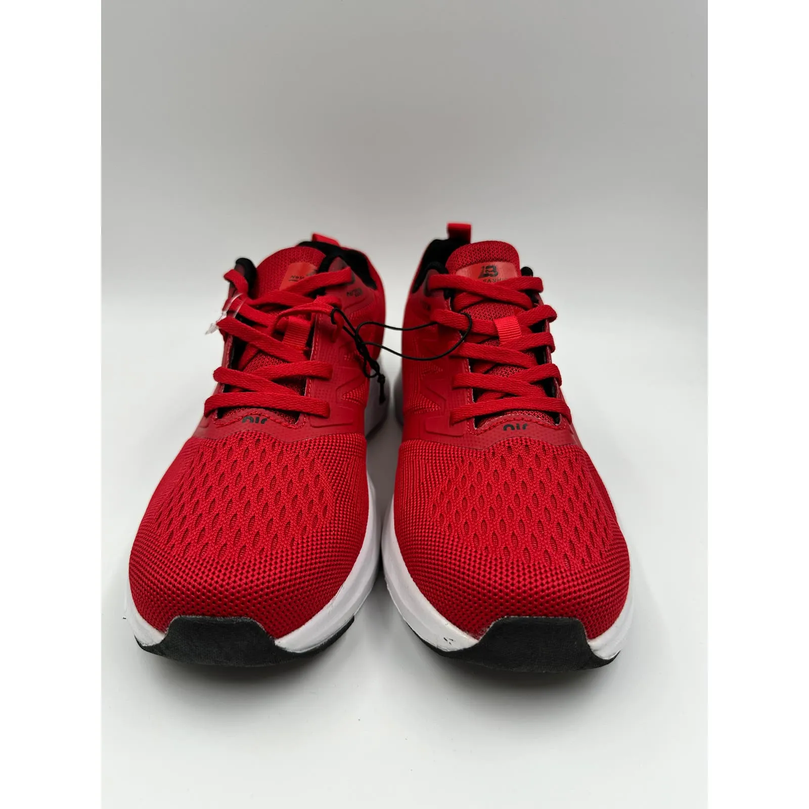 Men's Size 8.5, Bright Red Knit Running Sneaker w/ Thick Sole & Bubble Sole