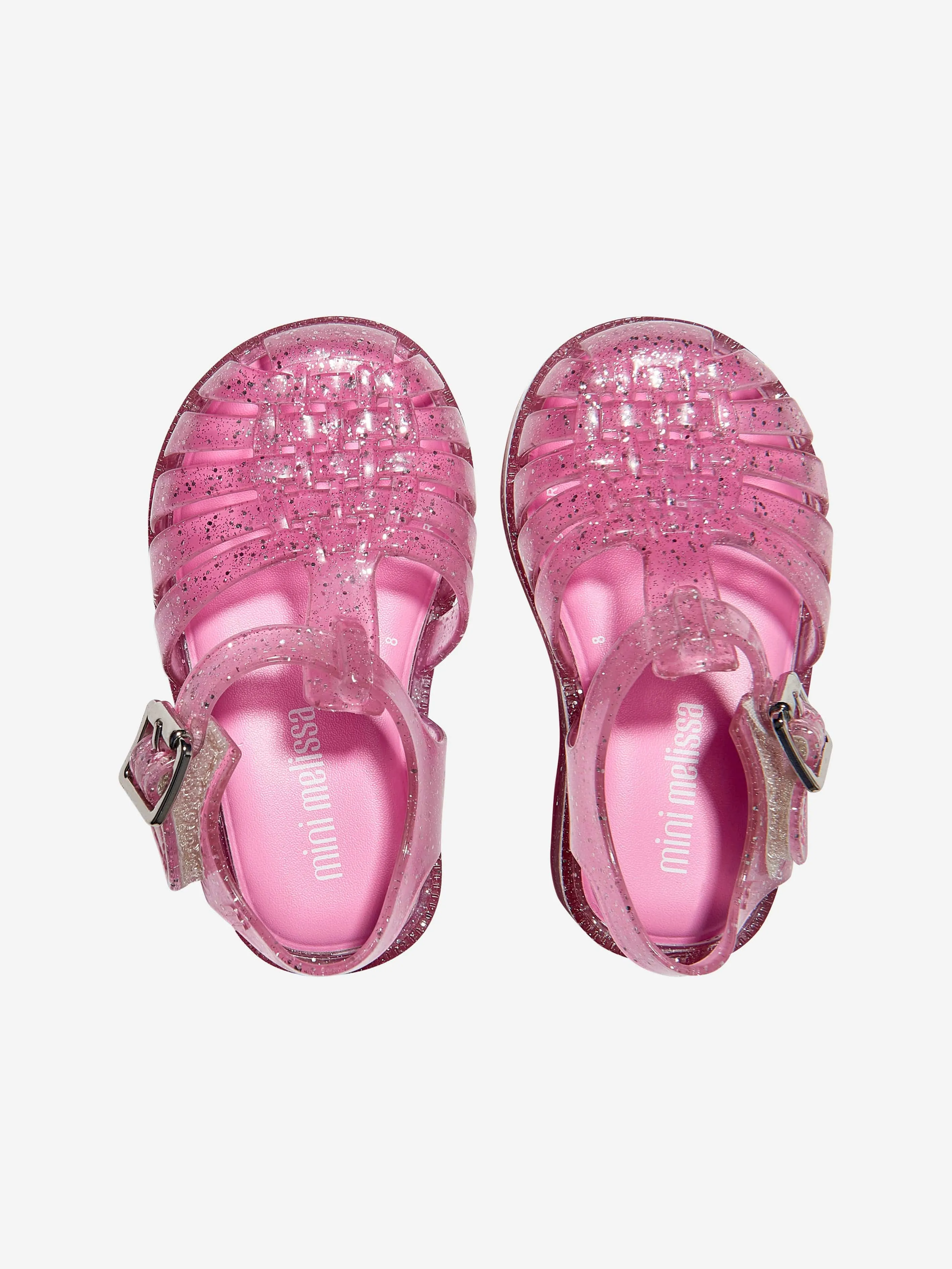 Mini Melissa Girls Mini Possession Shiny Sandals in Pink