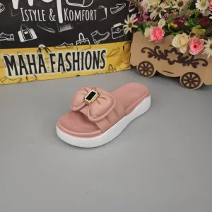 Pink Bow Buckle Slides