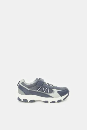 Senior Boys Navy Overlayed Trekker Sneakers