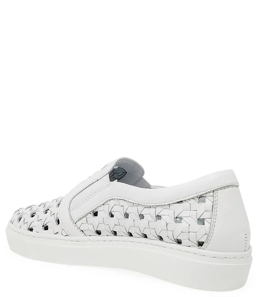 White Leather Woven Sneaker