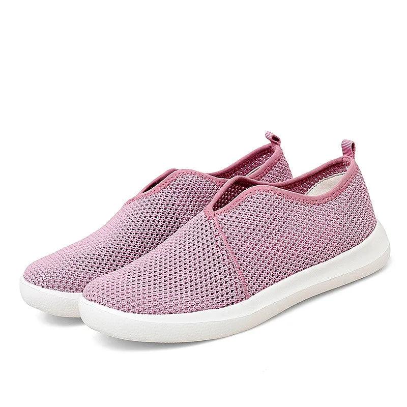 Women's breathable flat slip-on leisure tennis sneakers big