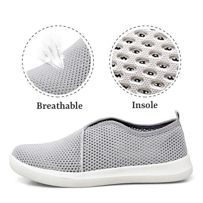 Women's breathable flat slip-on leisure tennis sneakers big