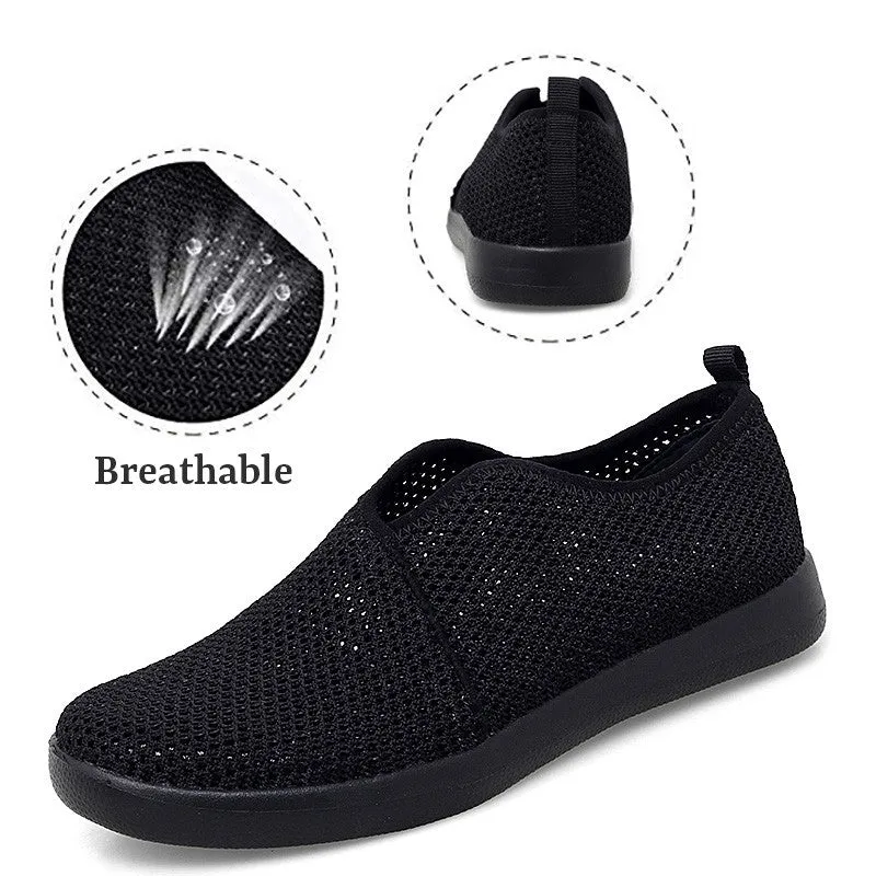 Women's breathable flat slip-on leisure tennis sneakers big