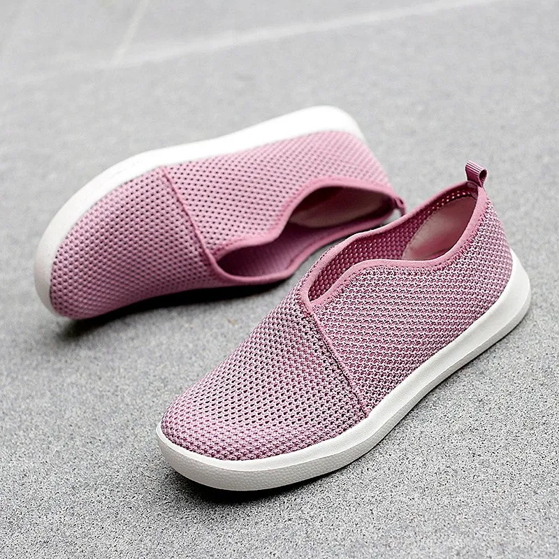 Women's breathable flat slip-on leisure tennis sneakers big