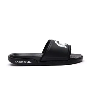 Women's Croco Dualiste Synthetic Logo Strap Slides Black/White